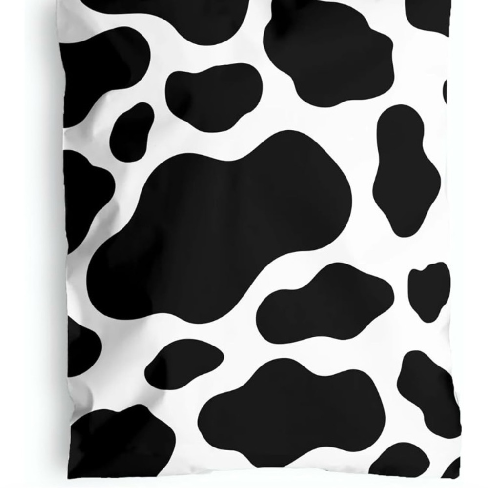Cow Print Black and White Polymailers 10x13 (50)